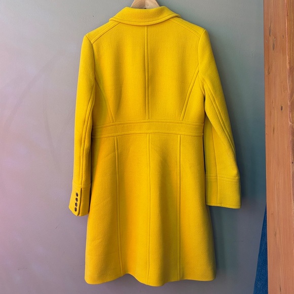J. Crew Double Cloth Vibrant Yellow Lady Day Wool Coat, Small - Picture 4 of 7